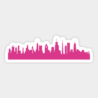 Chicago skyline pink Sticker